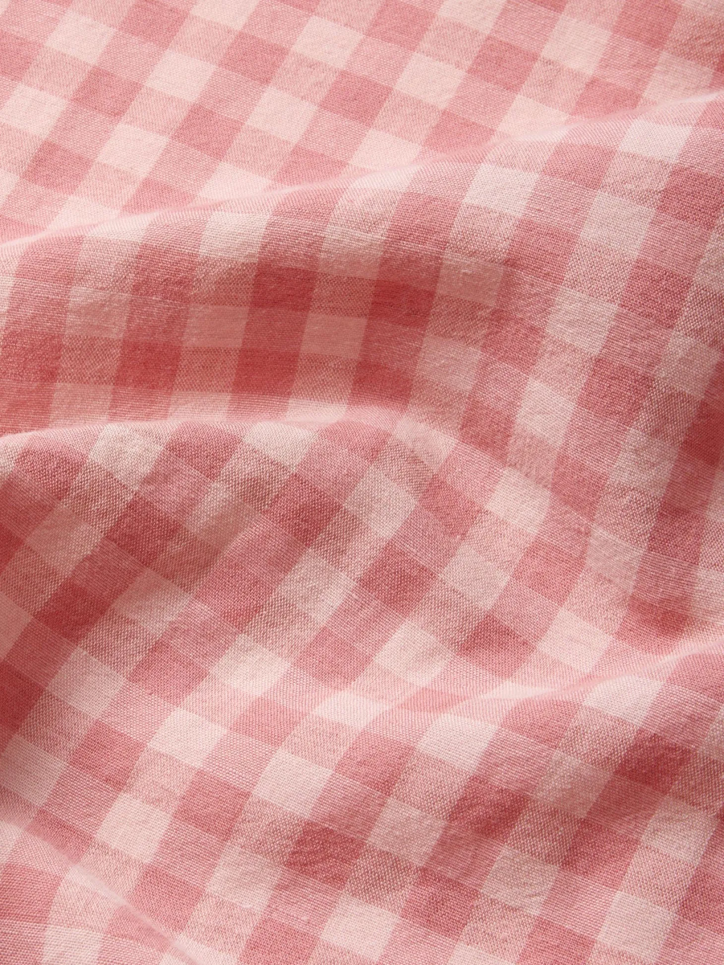 Dusty Pink & Rose Color Drenched Gingham Linen Blend Pillowcases (Pair)