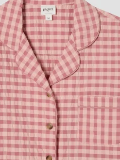 Dusty Pink & Rose Gingham Cotton Shorts Set