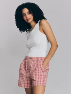 Dusty Pink & Rose Gingham Cotton Boxer Shorts