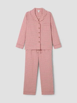 Dusty Pink & Rose Gingham Cotton Pants Set