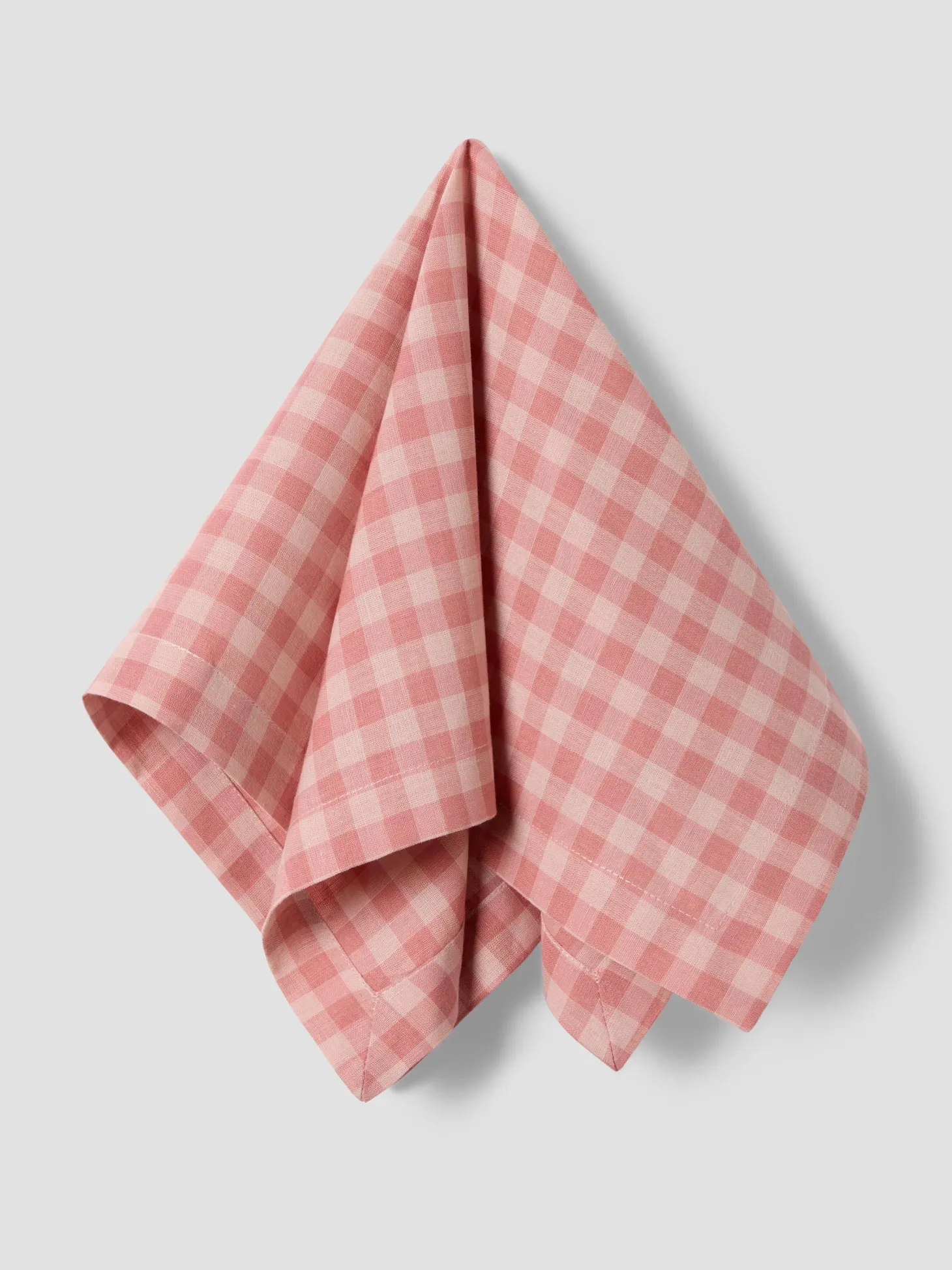 Dusty Pink & Rose Gingham Linen Blend Napkins Set of 4