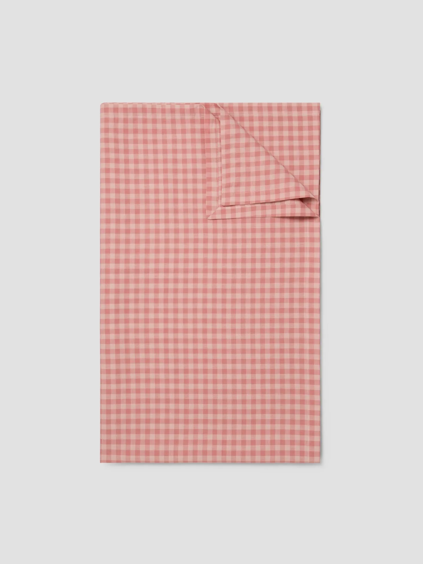 Dusty Pink & Rose Gingham Linen Blend Tablecloth