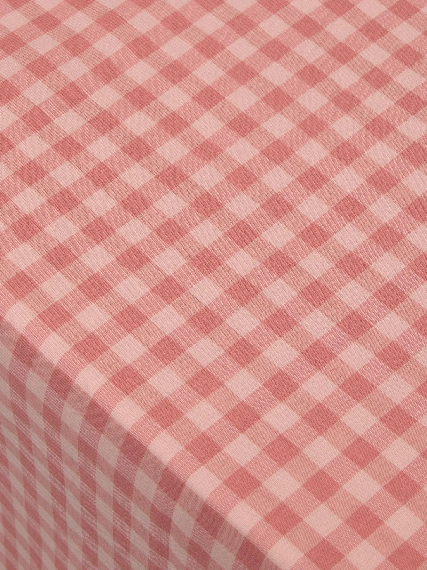 Dusty Pink & Rose Gingham Linen Blend Tablecloth