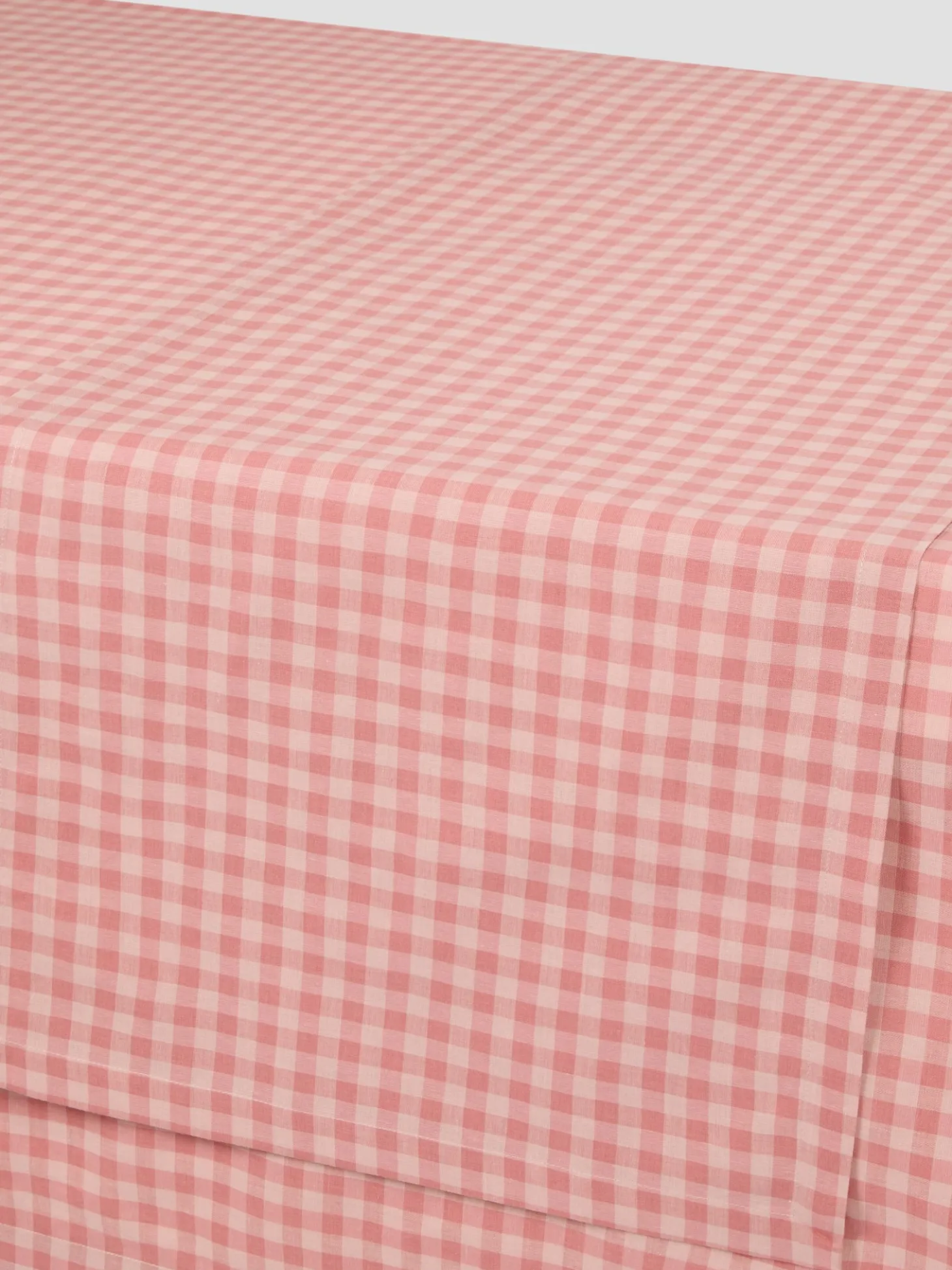 Dusty Pink & Rose Gingham Linen Blend Table Runner