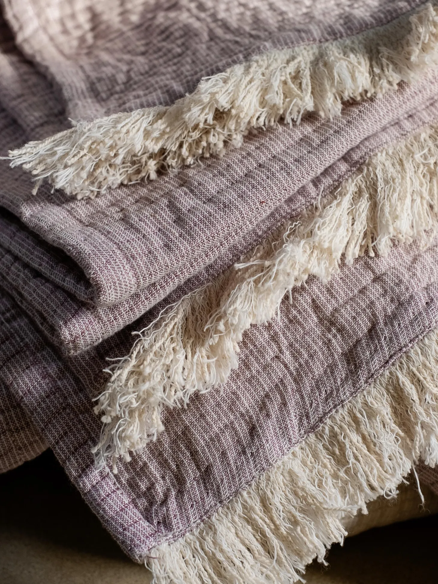 Elderberry Cotton Textured Throw
