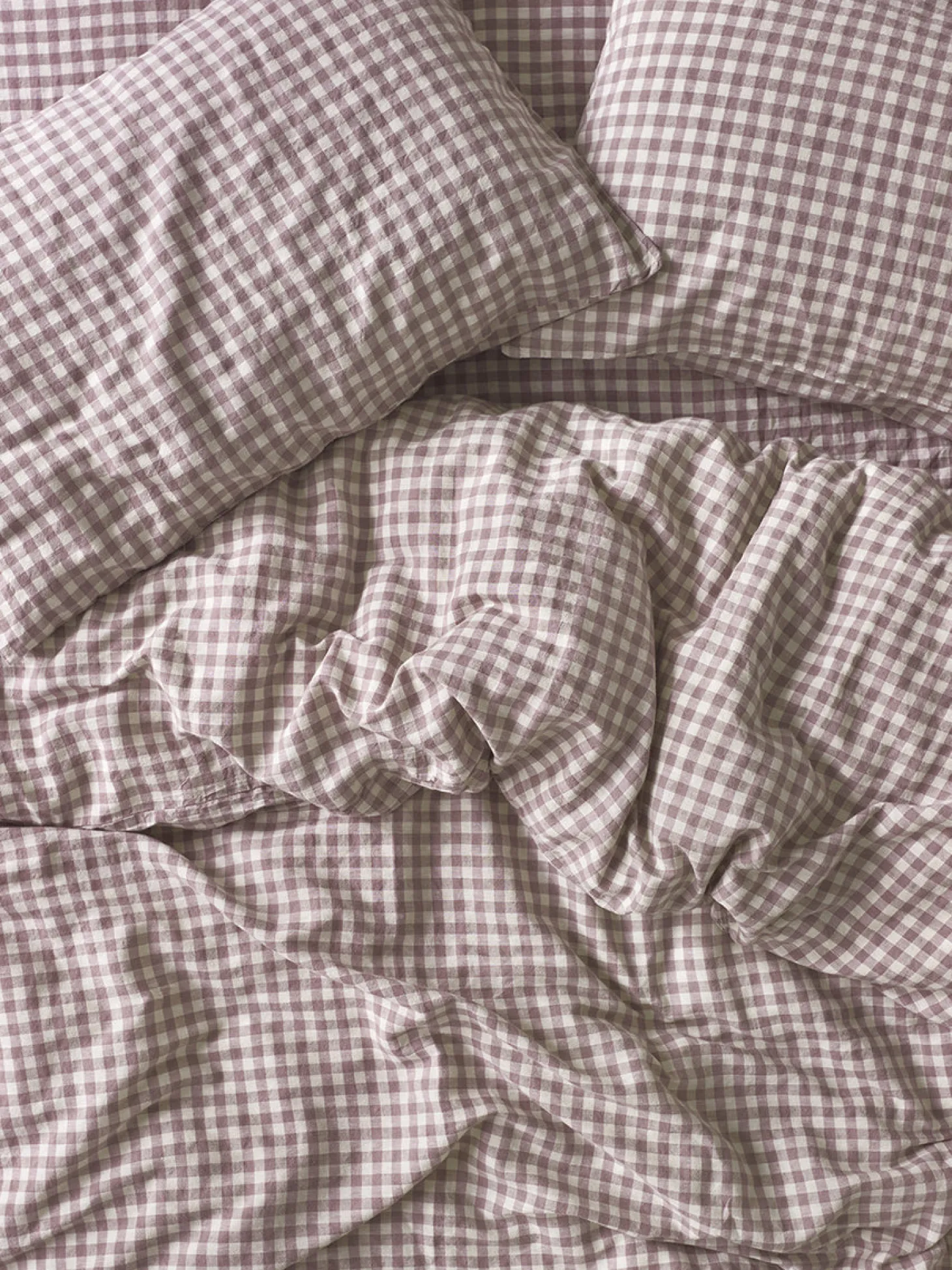 Elderberry Gingham Linen Blend Duvet Cover