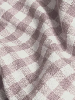 Elderberry Gingham Linen Blend Duvet Cover