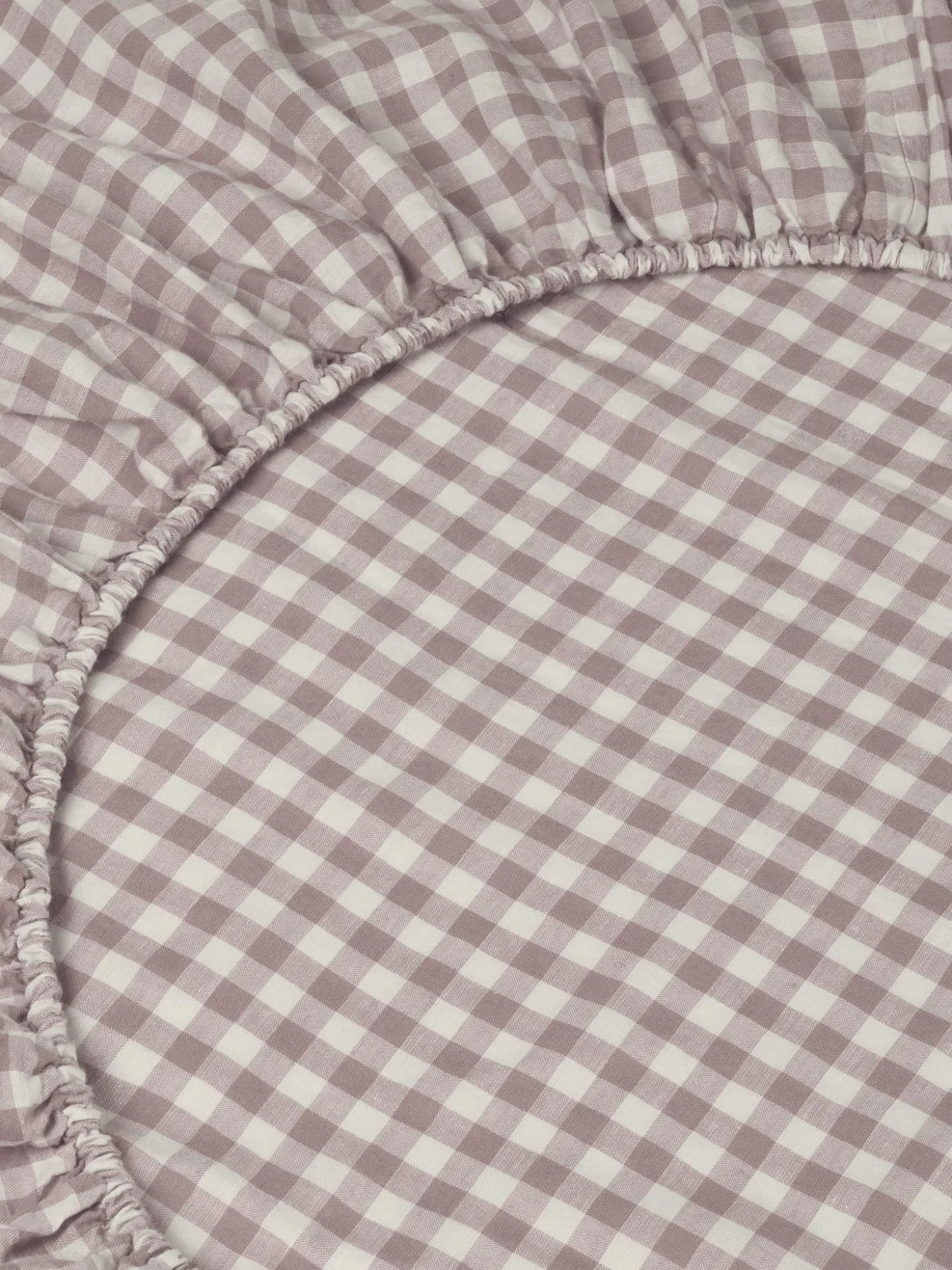 Elderberry Gingham Linen Blend Fitted Sheet