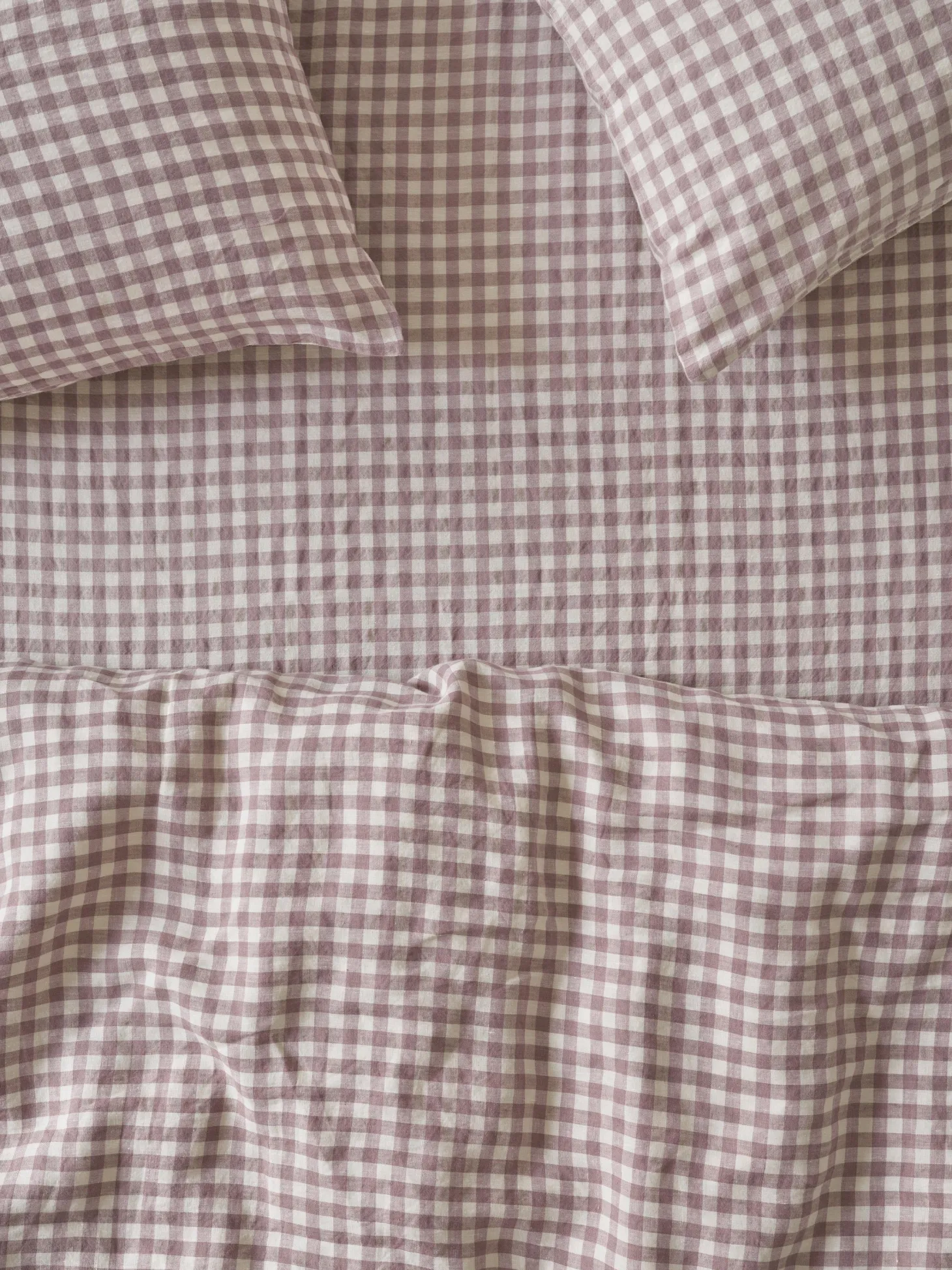 Elderberry Gingham Linen Blend Fitted Sheet
