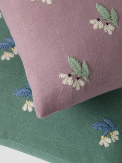 Elderberry Snowdrop Embroidered Filled Cushion
