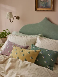 Elderberry Snowdrop Embroidered Filled Cushion