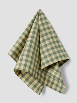 Elm Green & Butter Yellow Gingham Linen Blend Napkins Set of 4