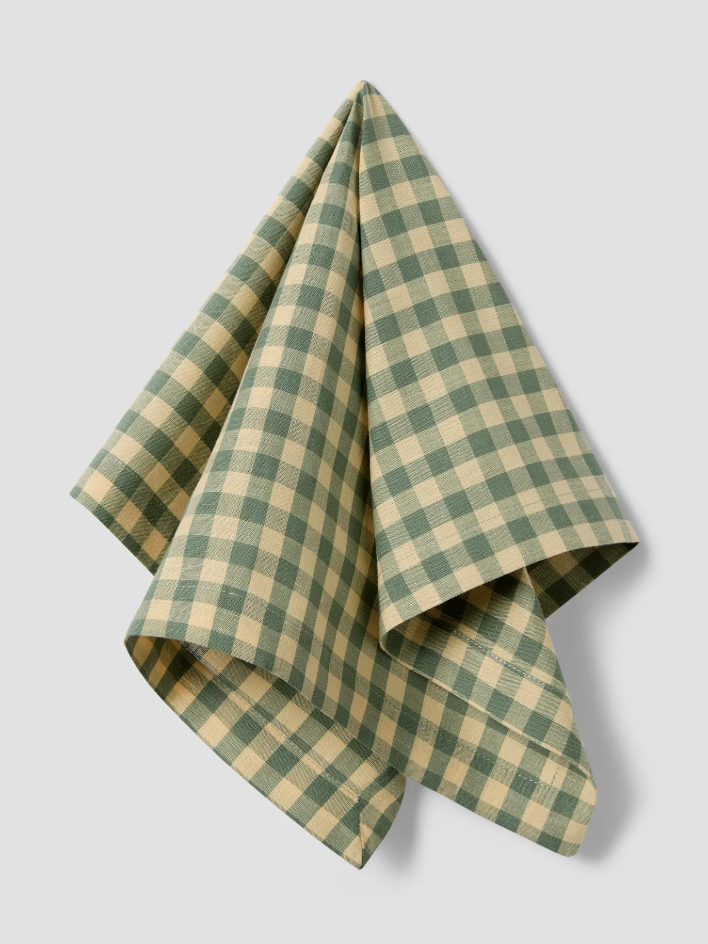Elm Green & Butter Yellow Gingham Linen Blend Napkins Set of 4