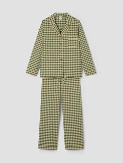 Elm Green & Butter Yellow Gingham Cotton Pants Set