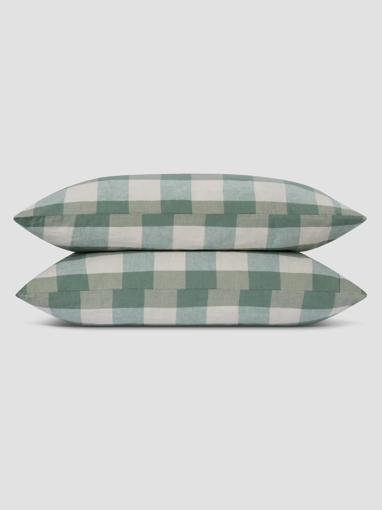 Elm Green Emsworth Plaid Linen Blend Pillowcase (Pair)