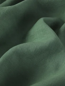 Elm Green Linen Blend Fitted Sheet