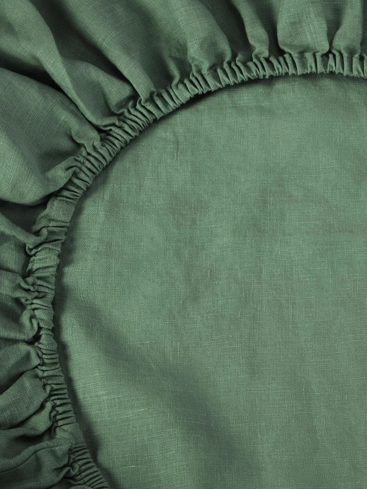 Elm Green Linen Blend Fitted Sheet