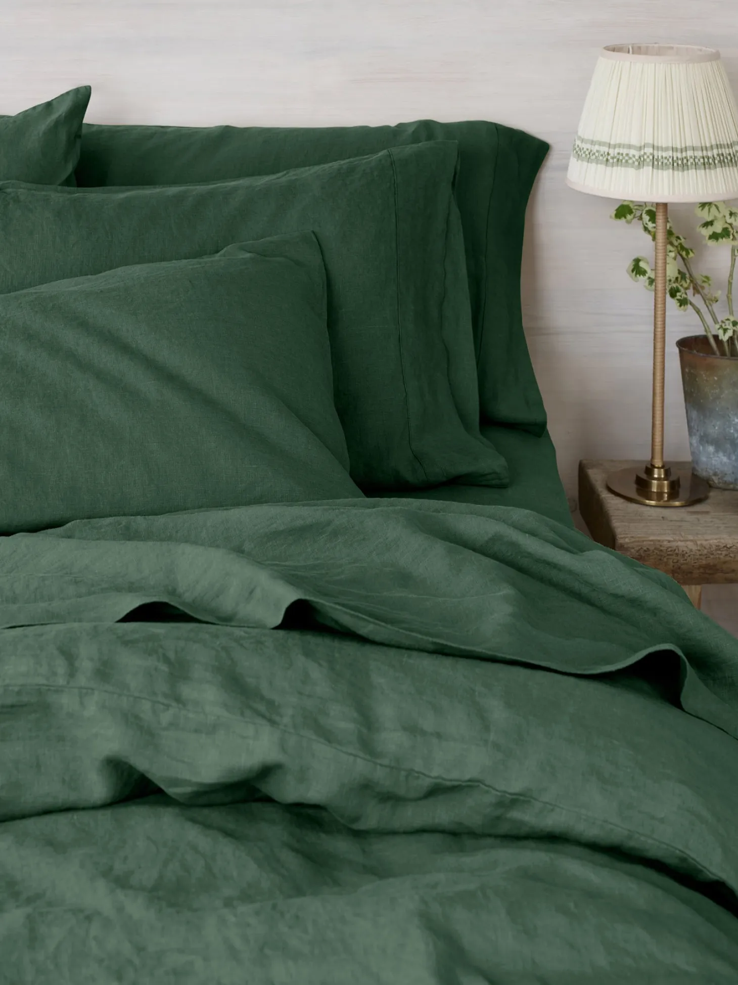 Elm Green Linen Blend Pillowcase (Pair)
