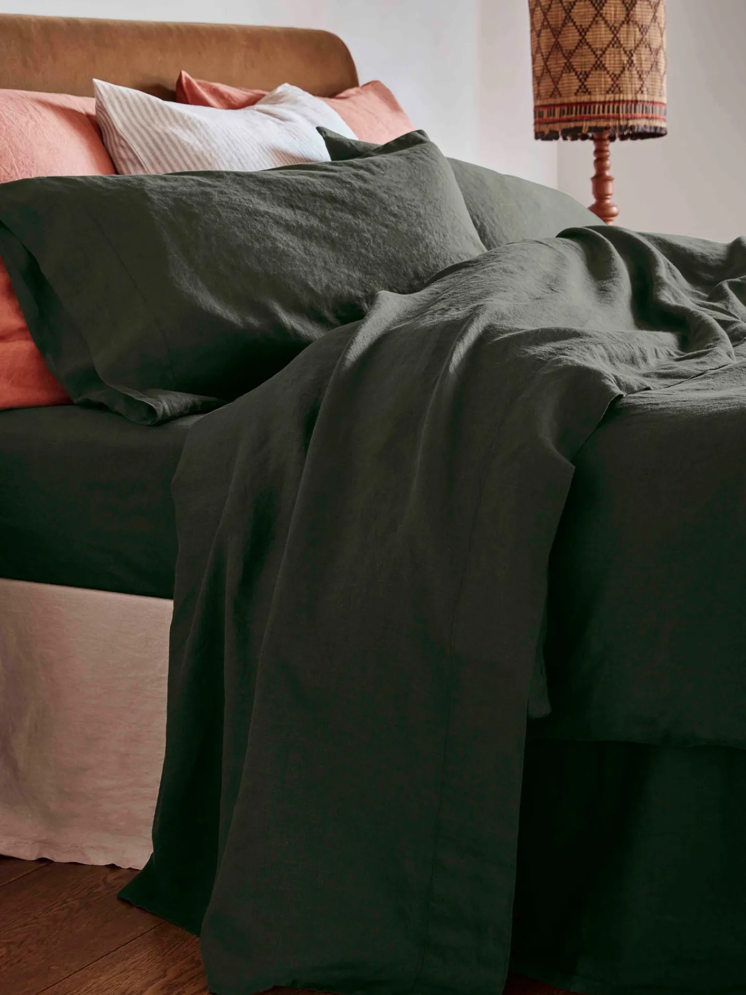 Fern Green Linen Blend Flat Sheet