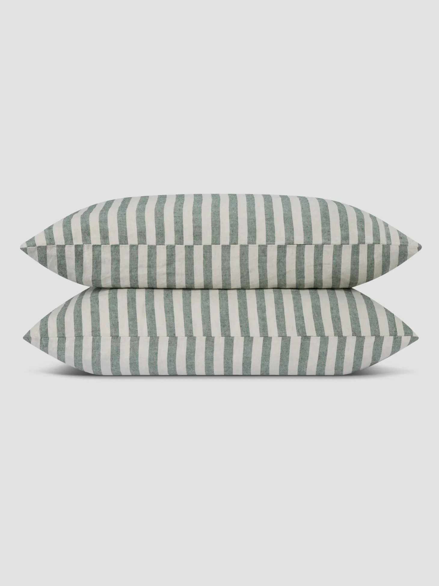 Fern Green Pembroke Stripe Linen Blend Pillowcase (Pair)