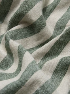 Fern Pembroke Stripe Linen Blend Fitted Sheet
