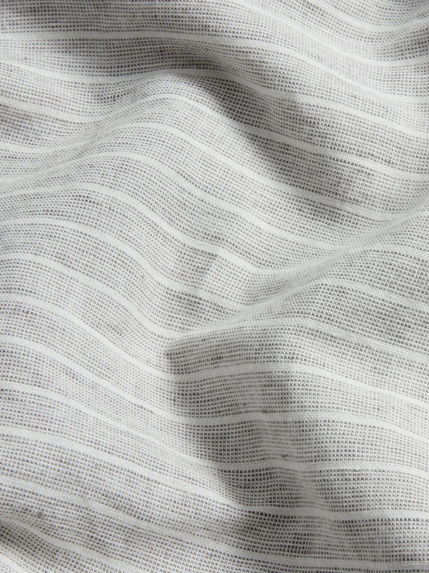 Gray Mini Stripe Linen Blend Flat Sheet