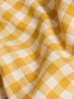 Honey Gingham Linen Blend Fitted Sheet