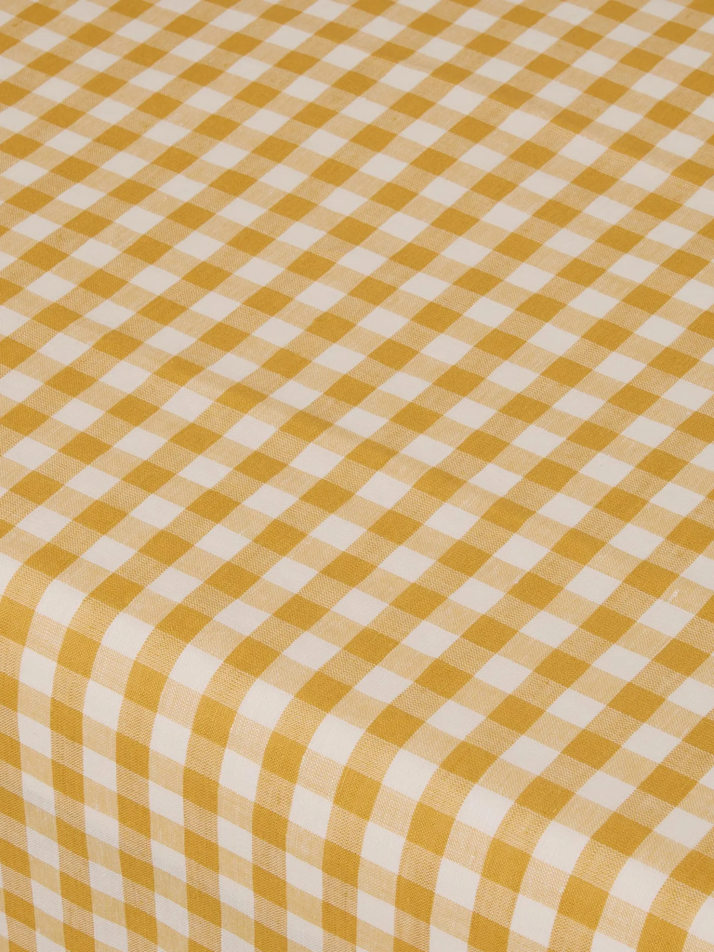 Honey Gingham Linen Blend Tablecloth