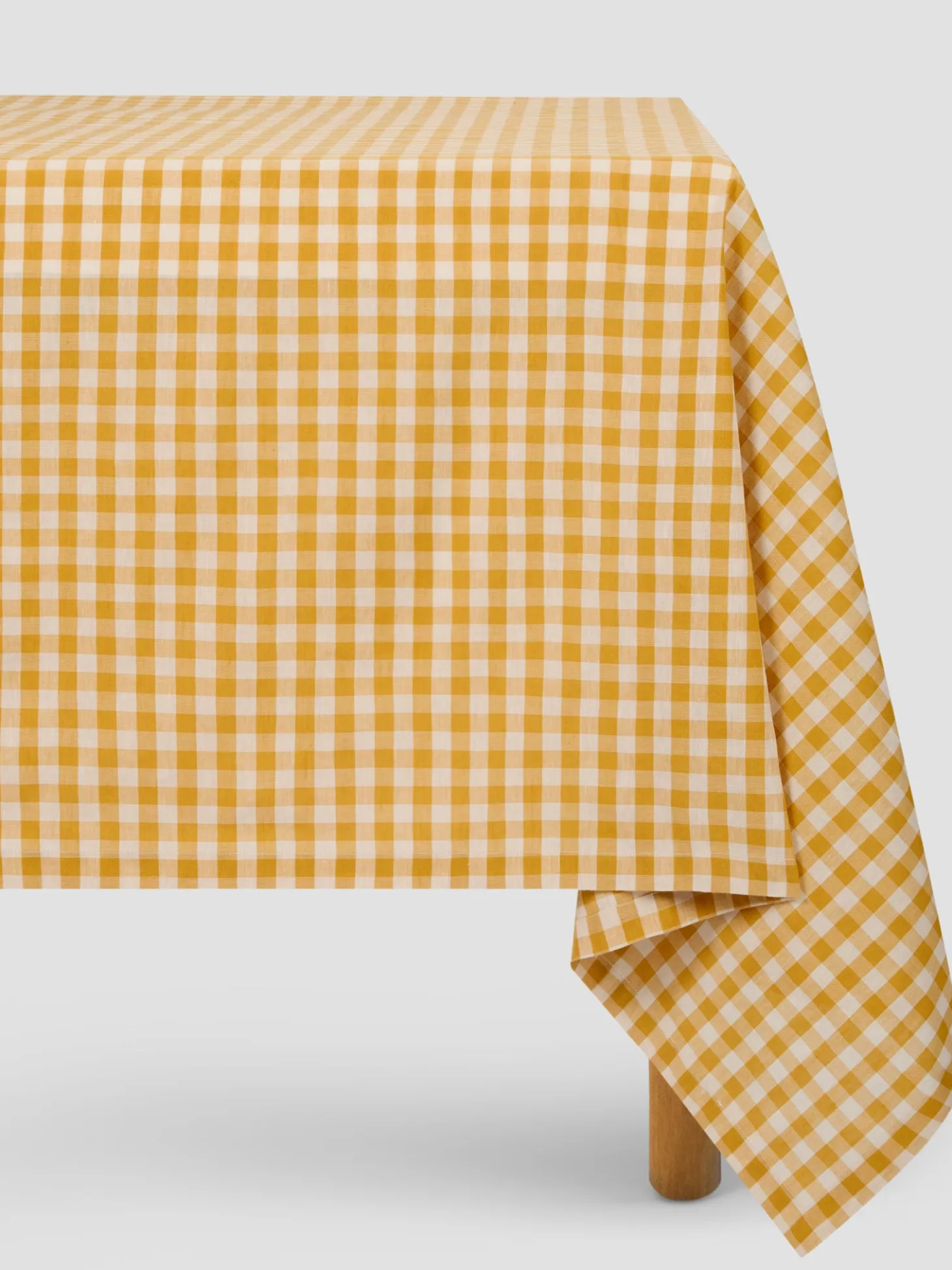 Honey Gingham Linen Blend Tablecloth