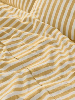 Honey Pembroke Stripe Linen Blend Flat Sheet
