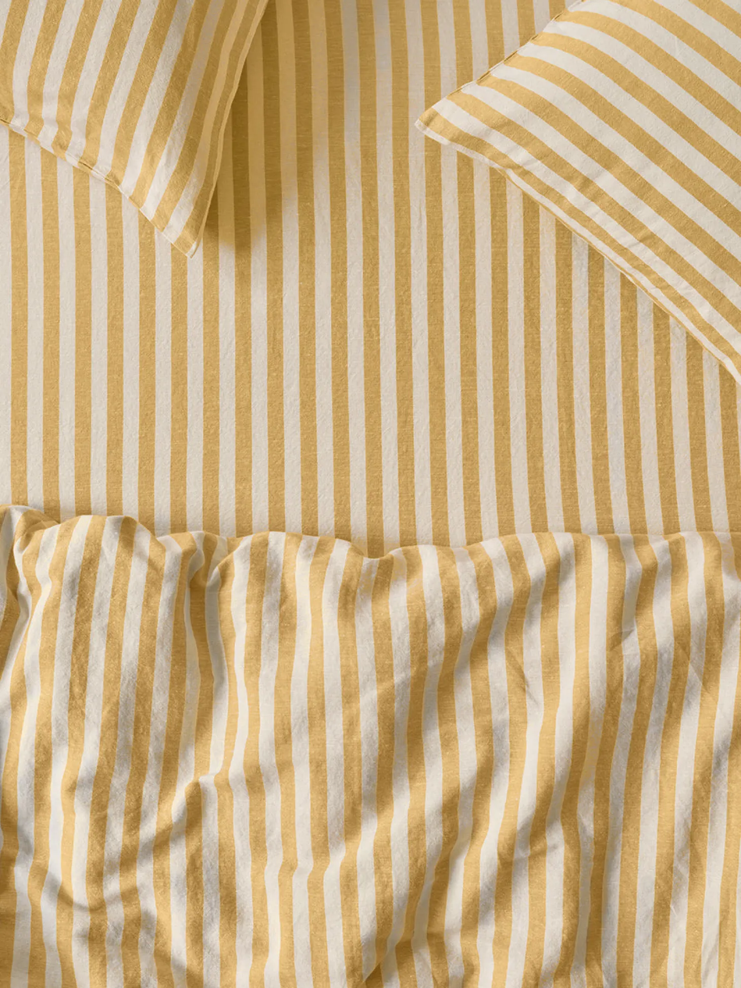 Honey Pembroke Stripe Linen Blend Fitted Sheet