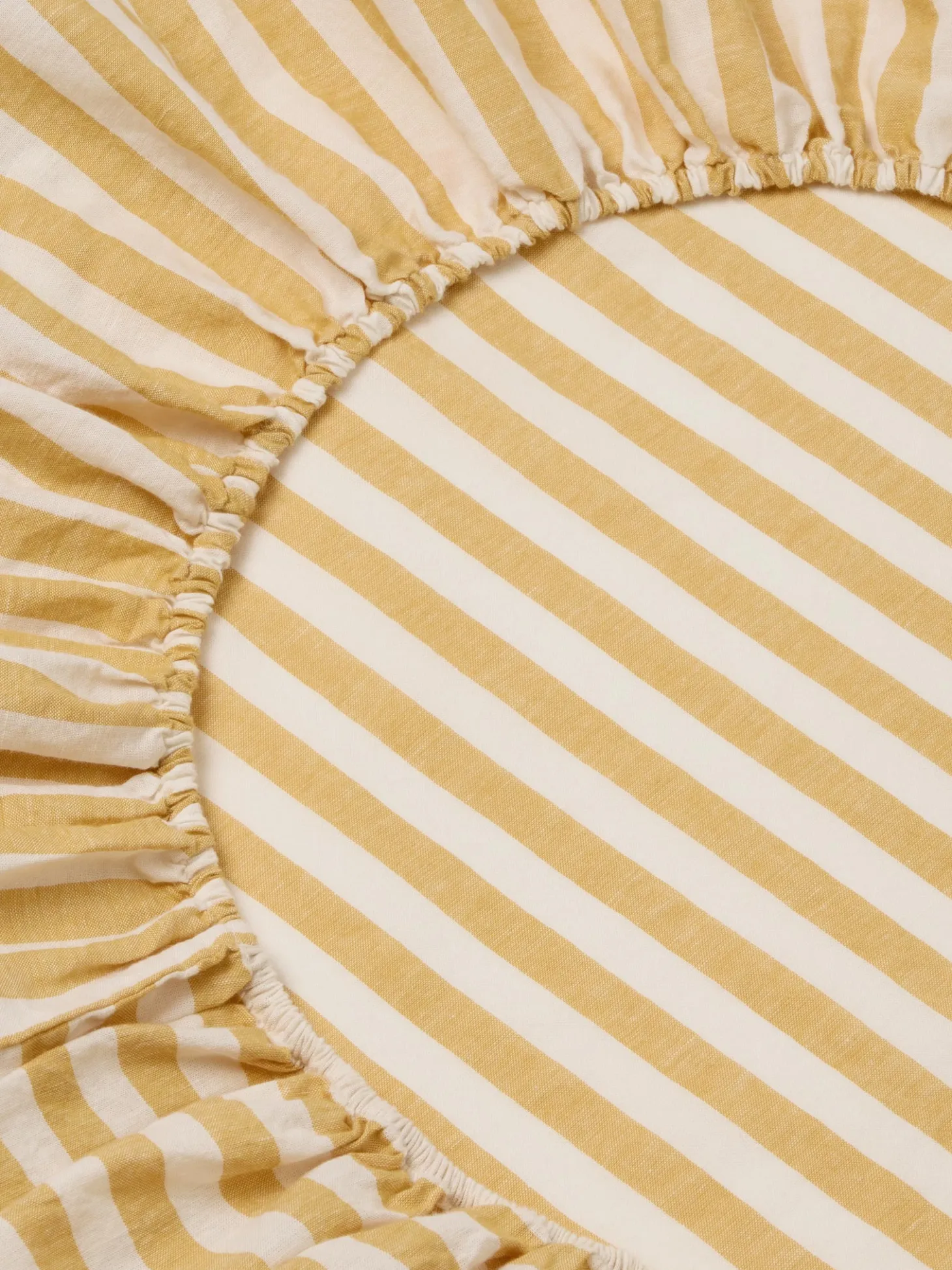 Honey Pembroke Stripe Linen Blend Fitted Sheet