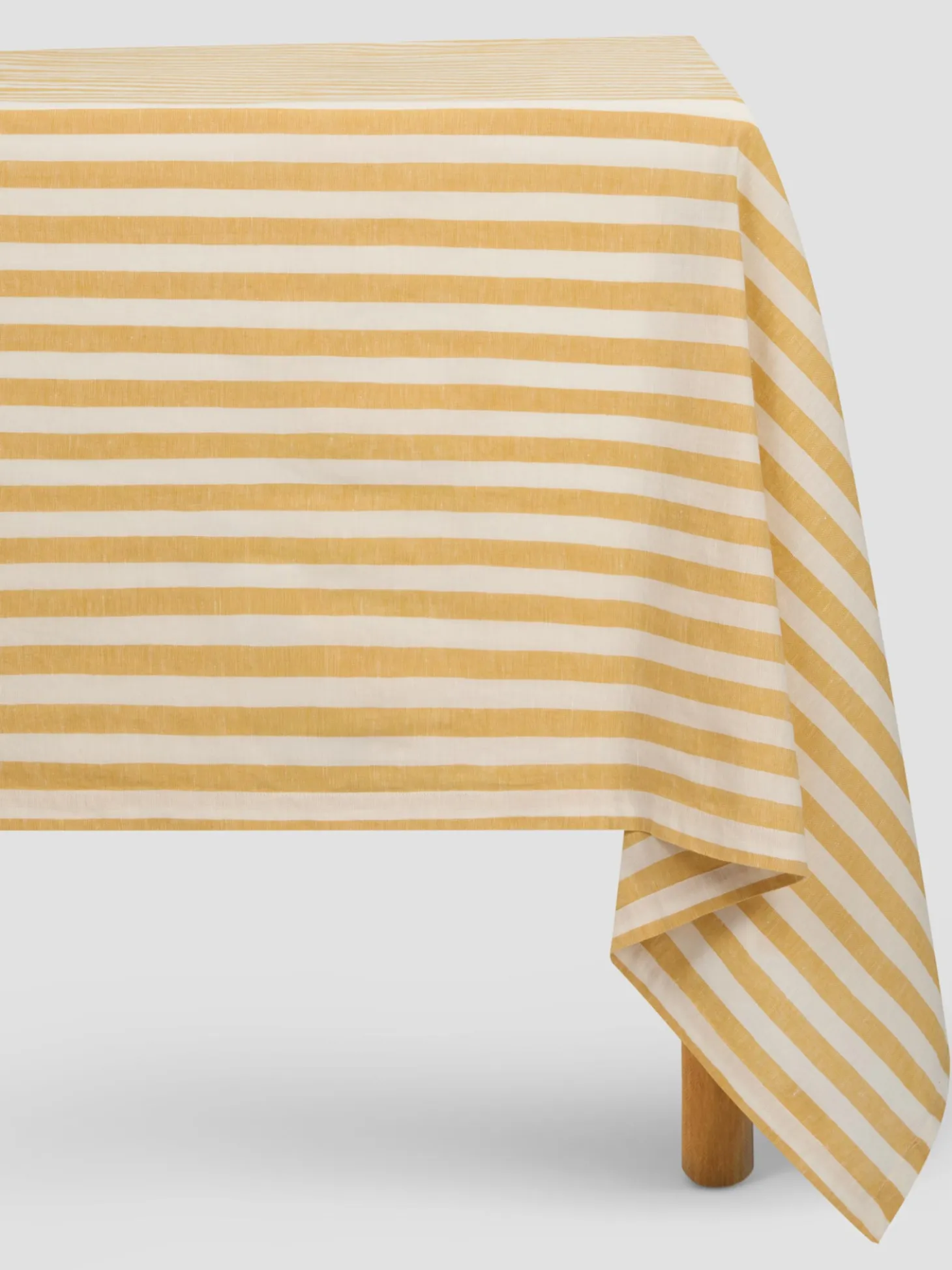 Honey Pembroke Stripe Linen Blend Tablecloth