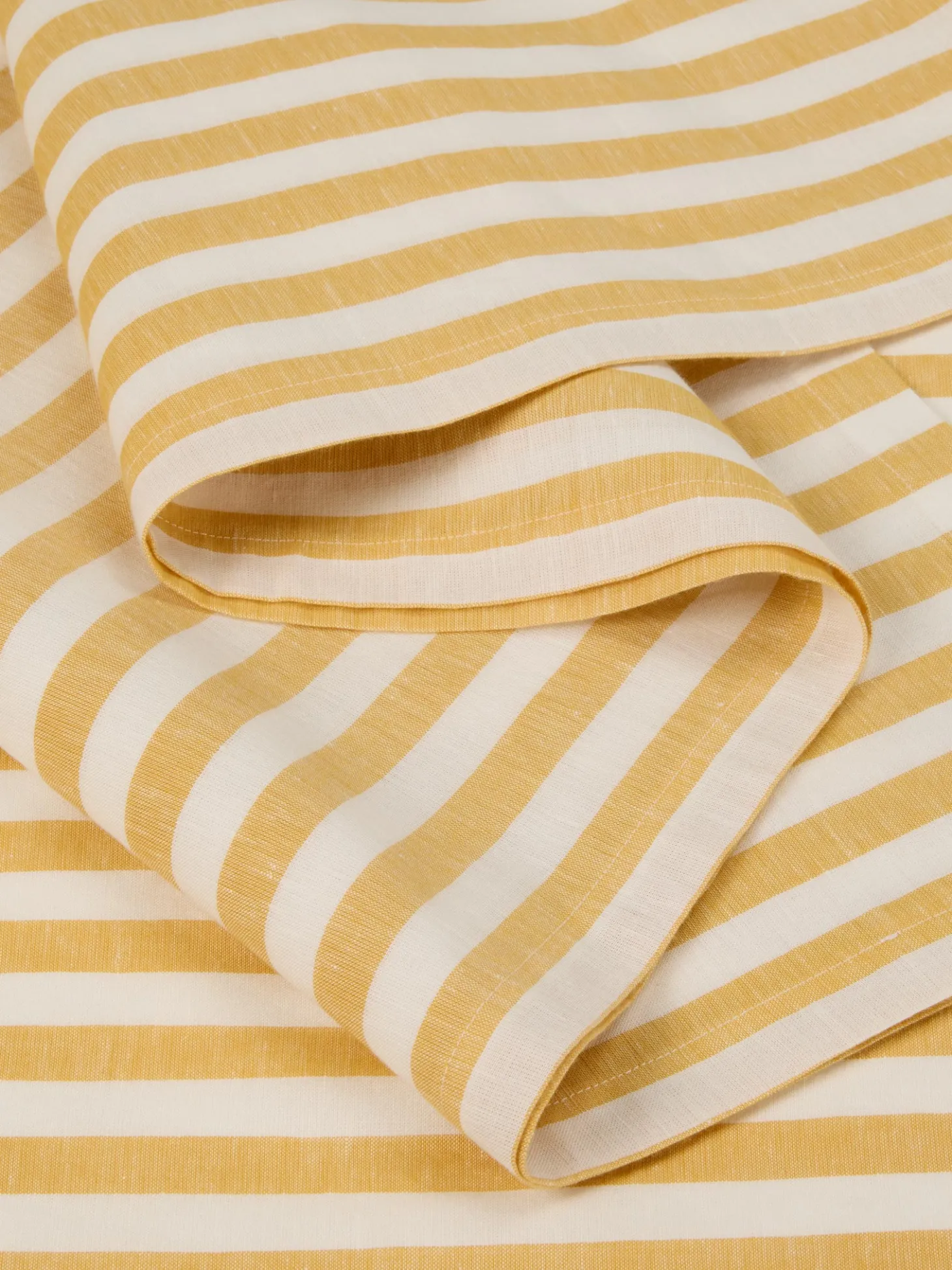 Honey Pembroke Stripe Linen Blend Table Runner