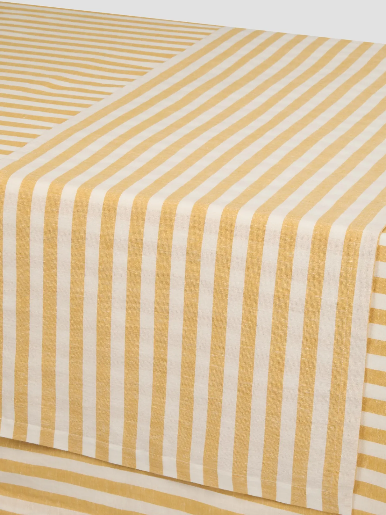 Honey Pembroke Stripe Linen Blend Table Runner