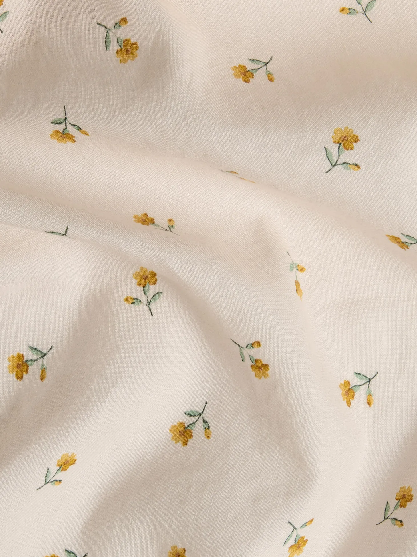 Honey Posy Bud Linen Blend Fitted Sheet