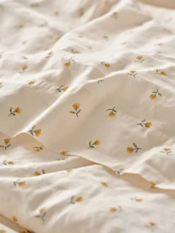 Honey Posy Bud Linen Blend Flat Sheet