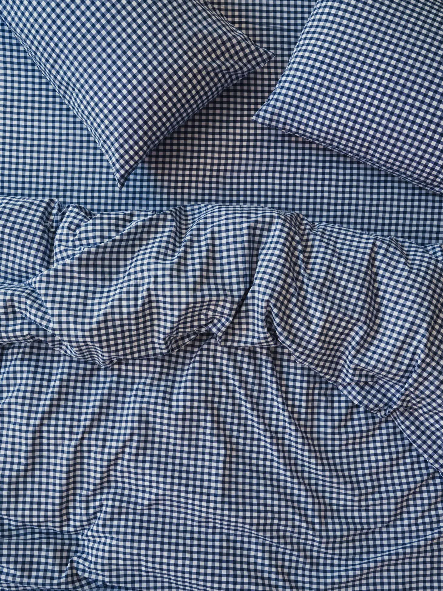 Indigo Small Gingham Cotton Duvet Cover