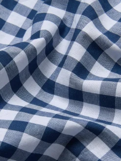 Indigo Small Gingham Cotton Pillowcases (Pair)