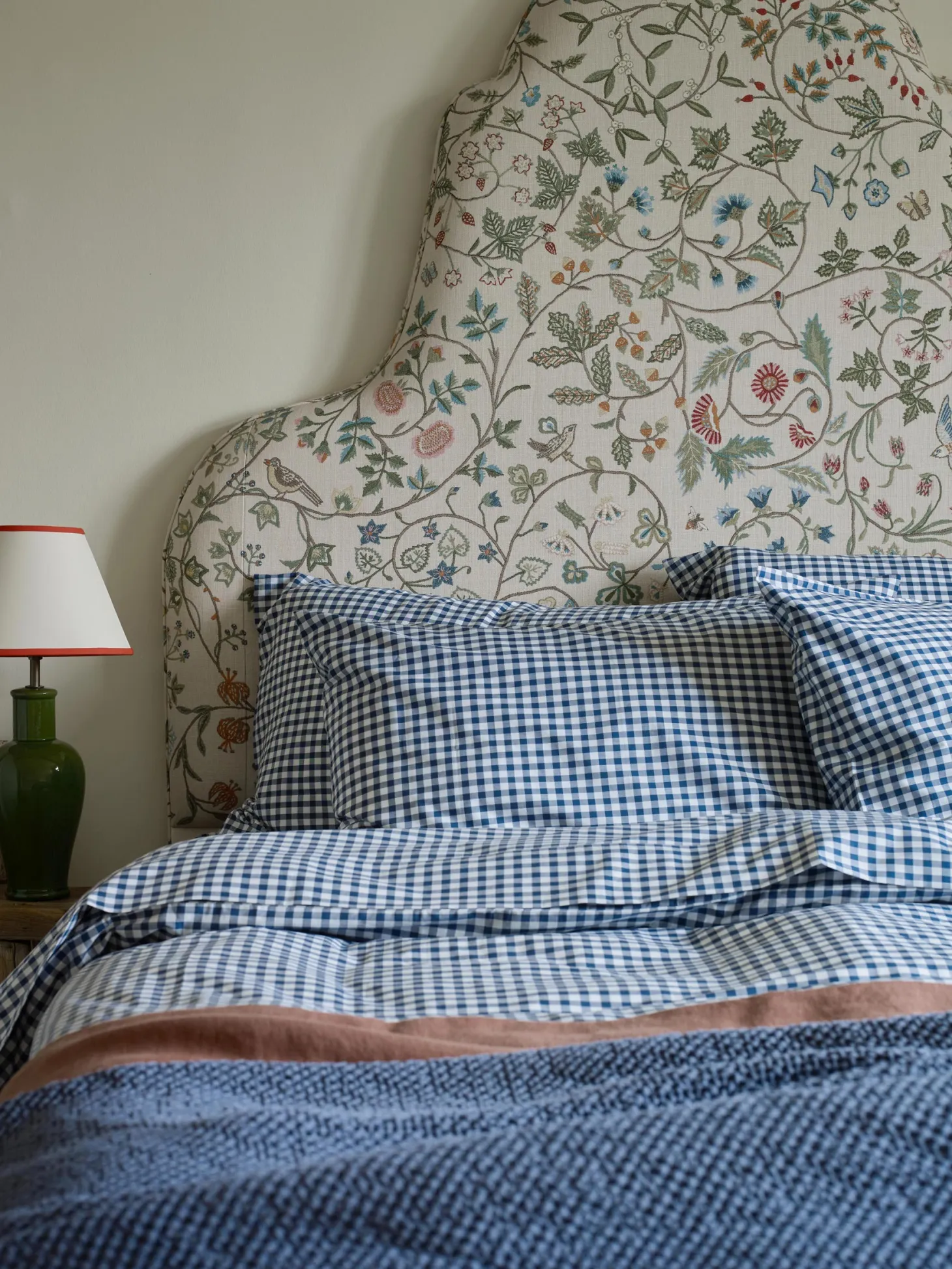 Indigo Small Gingham Cotton Pillowcases (Pair)