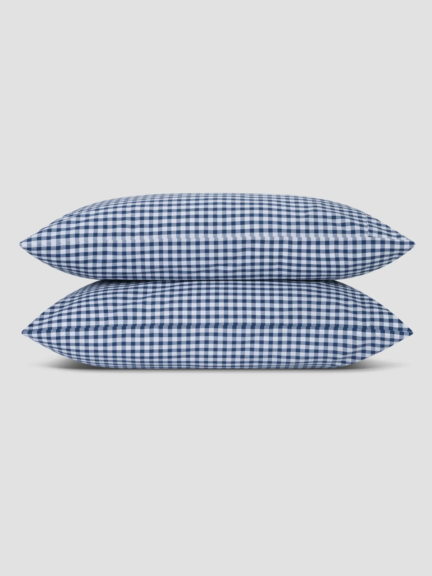 Indigo Small Gingham Cotton Pillowcases (Pair)