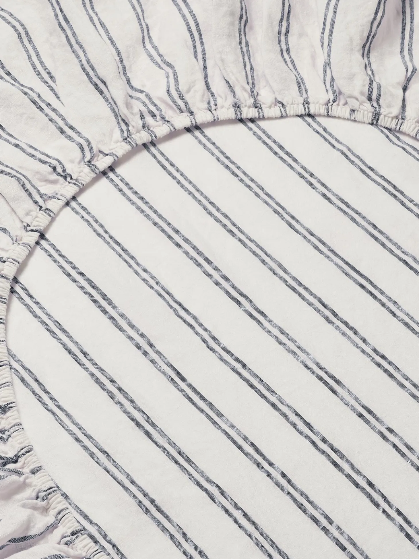 Ivory Kemptown Stripe Linen Blend Fitted Sheet