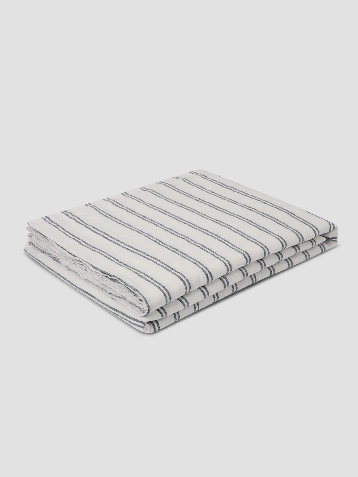 Ivory Kemptown Stripe Linen Blend Flat Sheet