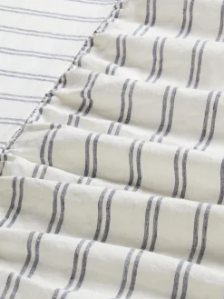 Ivory Kemptown Stripe Linen Blend Bed Skirt