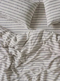 Ivory Kemptown Stripe 100% Linen Duvet Cover