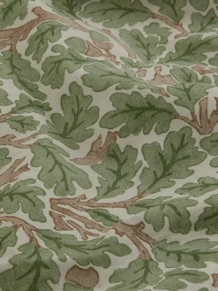 Leafy Arbour Oak Washed Cotton Percale Pillowcases (Pair)