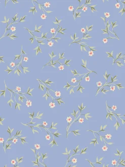 Meadow Blue Spring Sprig Wallpaper