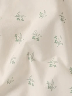 Mellow Green Martha Floral Cotton Duvet Cover