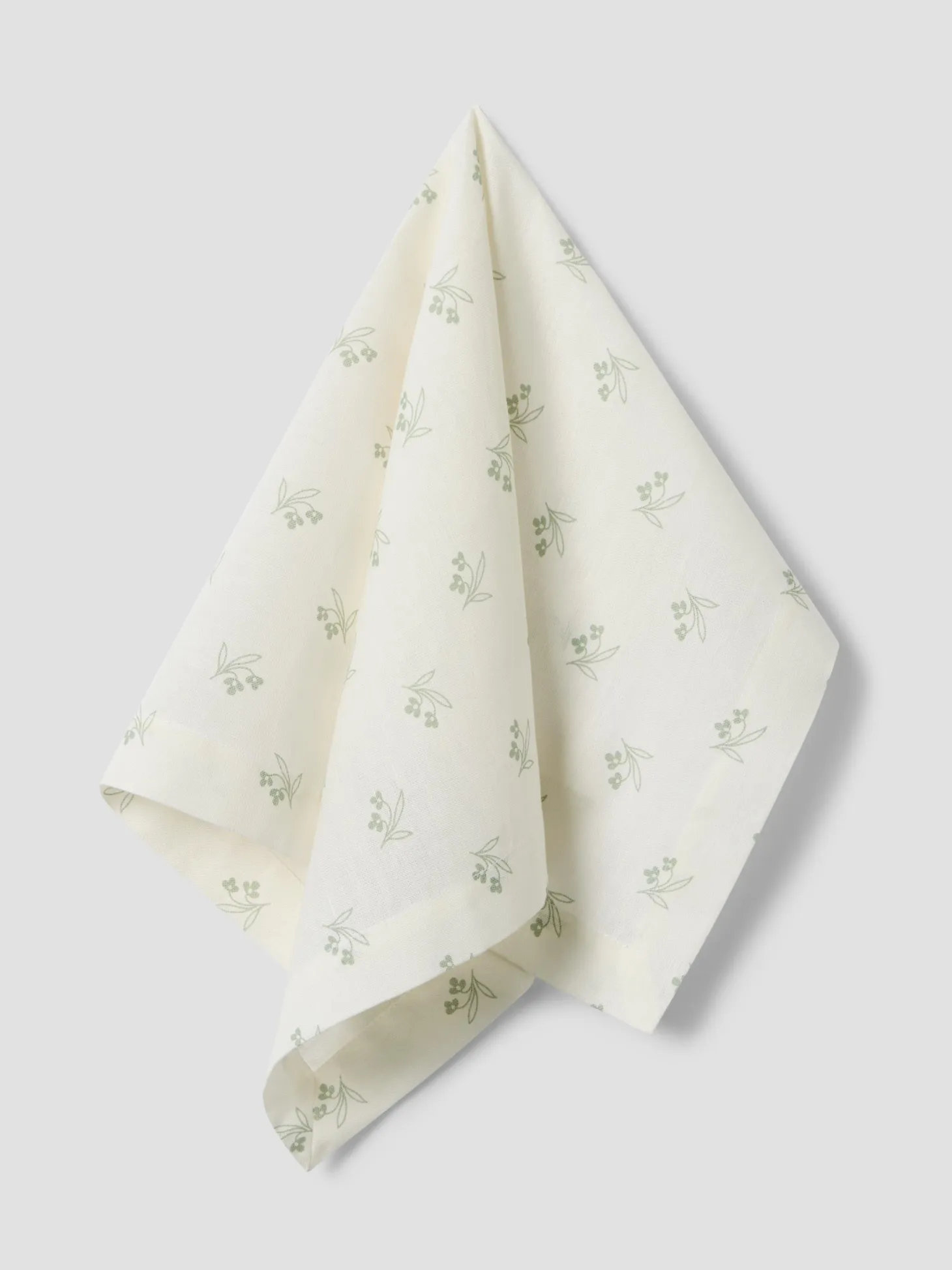 Mellow Green Martha Floral Linen Blend Napkins Set of 4