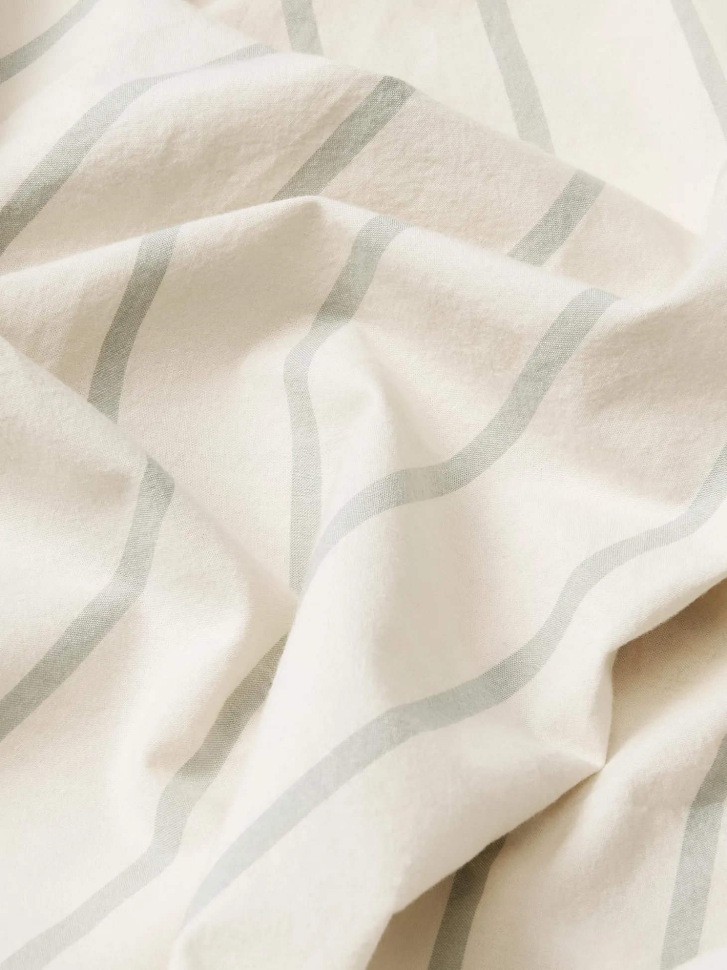 Mellow Green Slumber Stripe Cotton Flat Sheet